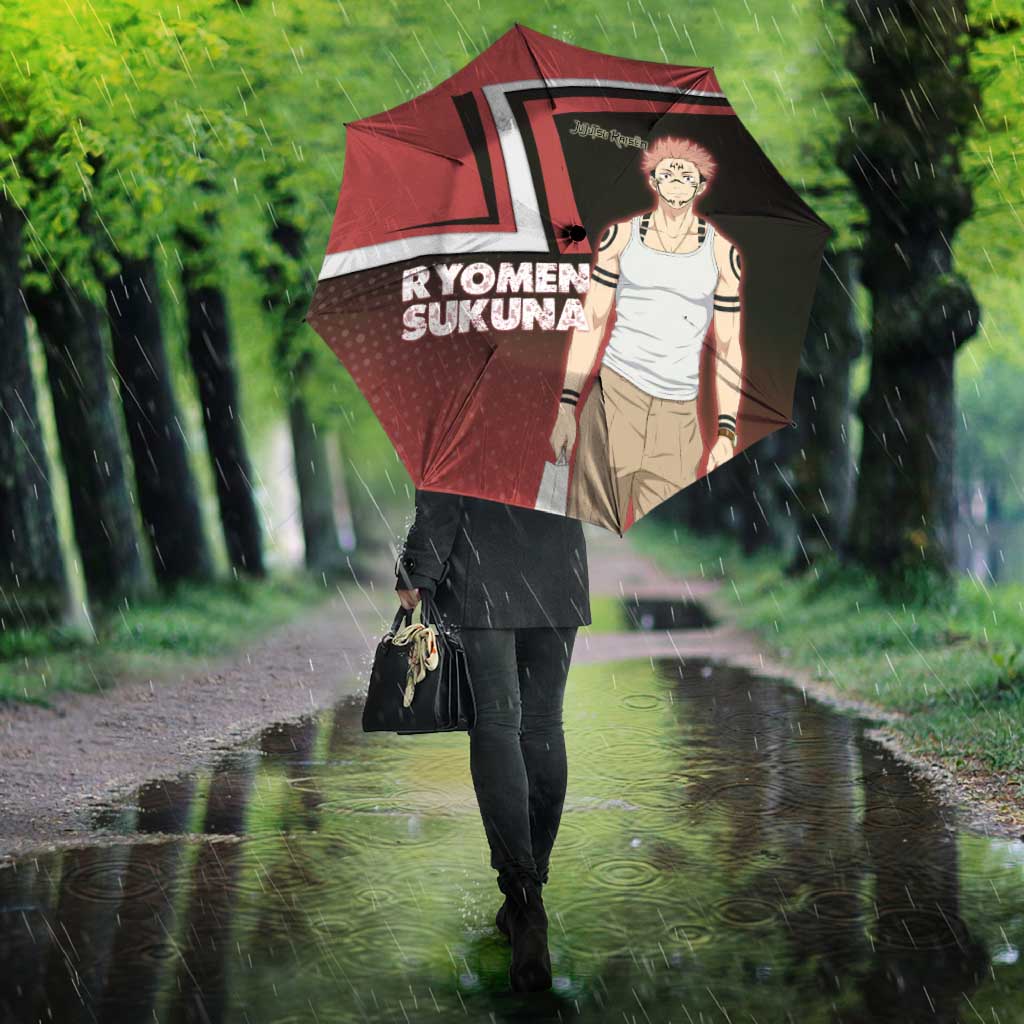 Ryomen Sukuna Umbrella Grunge Anime Poster Style