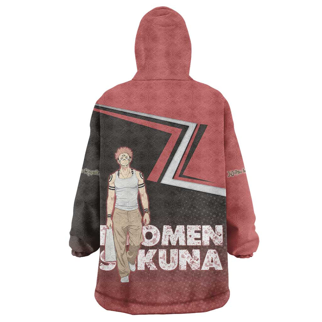 Ryomen Sukuna Wearable Blanket Hoodie Grunge Anime Poster Style