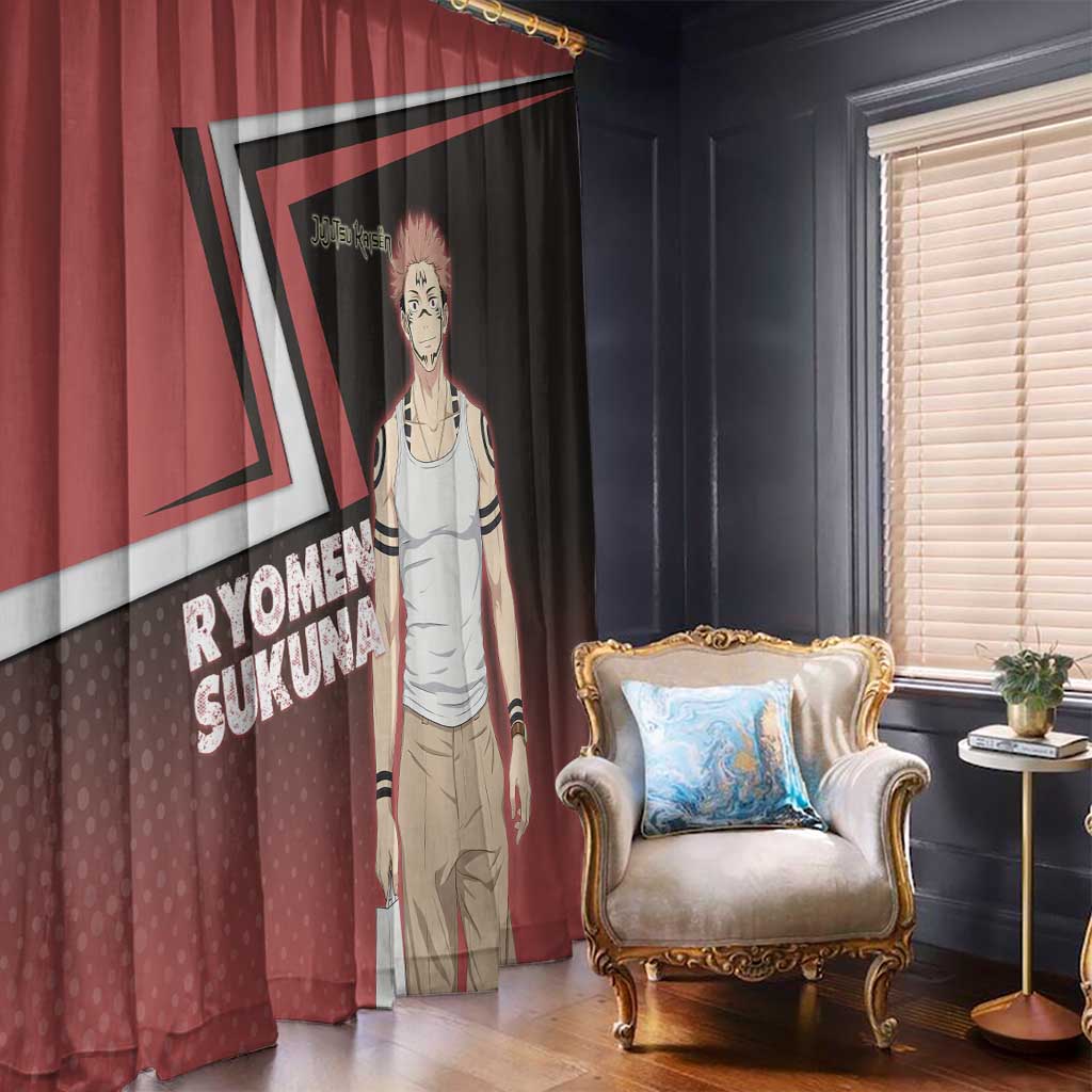 Ryomen Sukuna Window Curtain Grunge Anime Poster Style