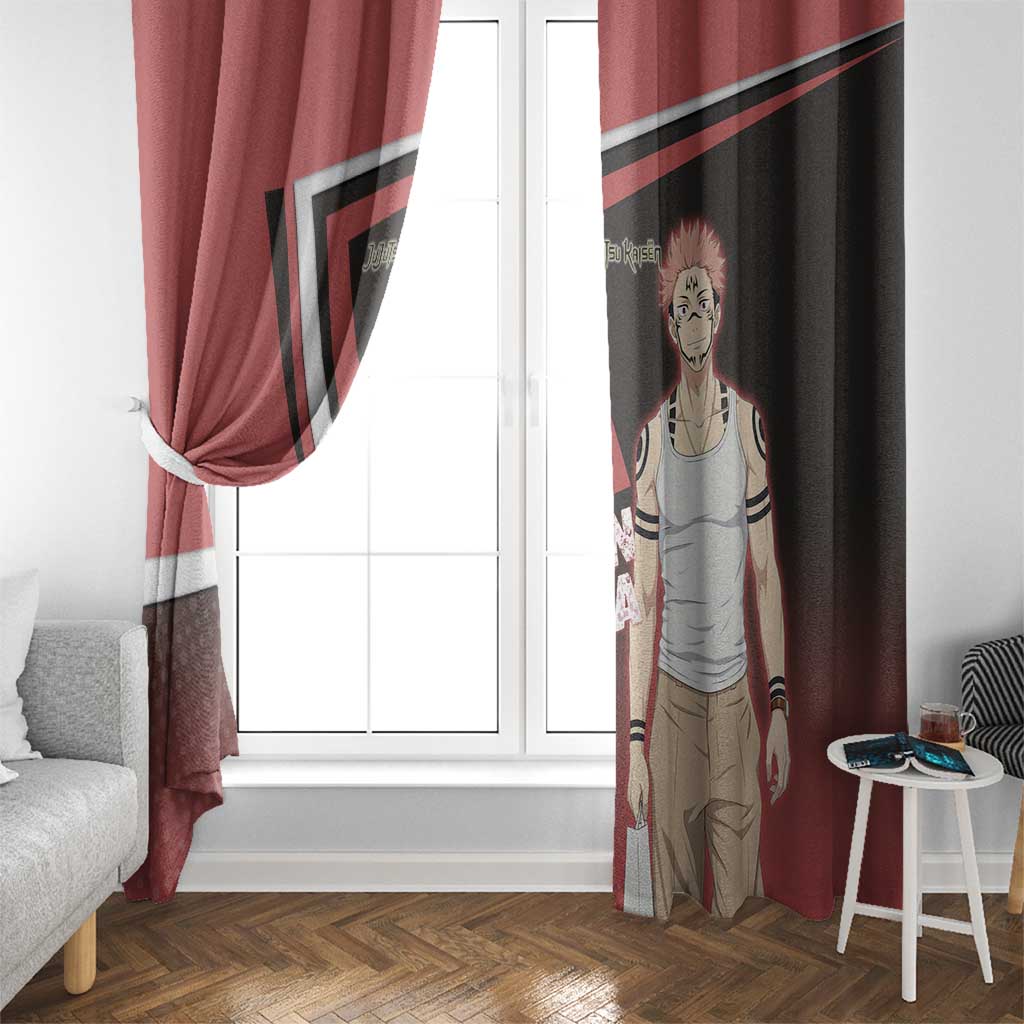 Ryomen Sukuna Window Curtain Grunge Anime Poster Style