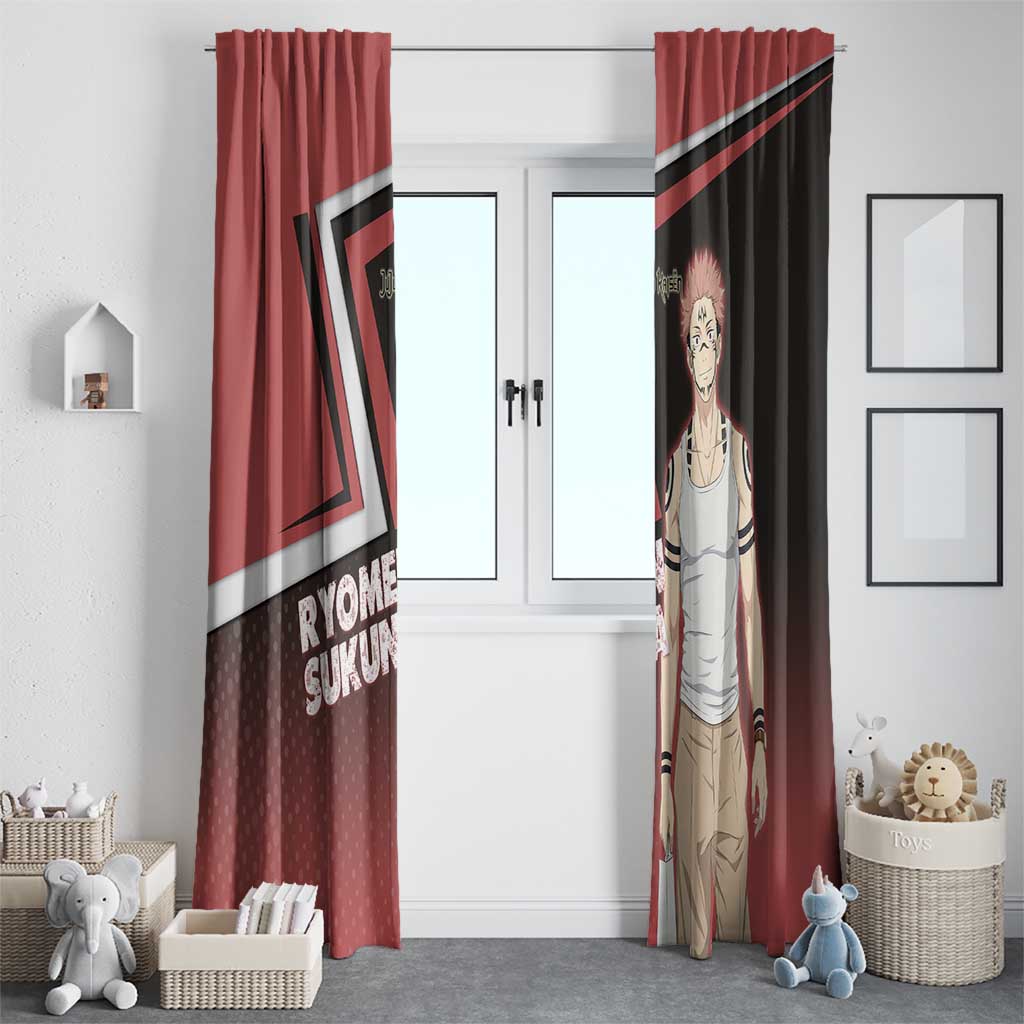 Ryomen Sukuna Window Curtain Grunge Anime Poster Style