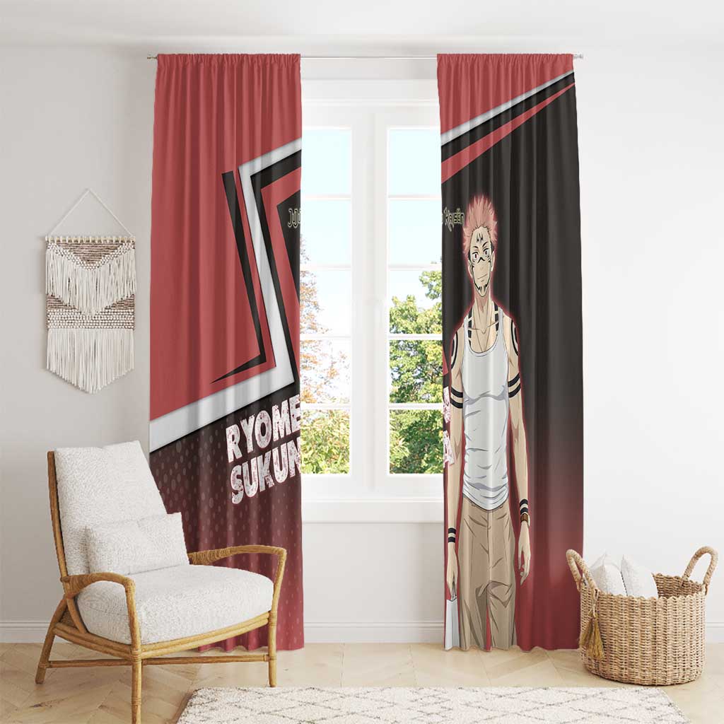 Ryomen Sukuna Window Curtain Grunge Anime Poster Style