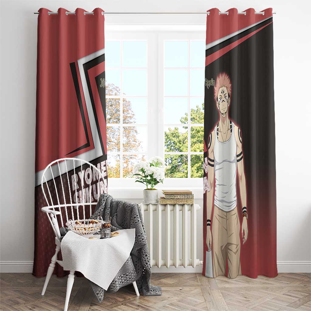 Ryomen Sukuna Window Curtain Grunge Anime Poster Style