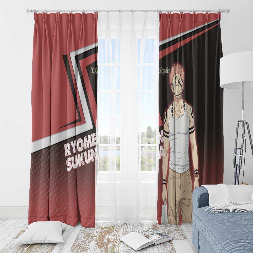 Ryomen Sukuna Window Curtain Grunge Anime Poster Style