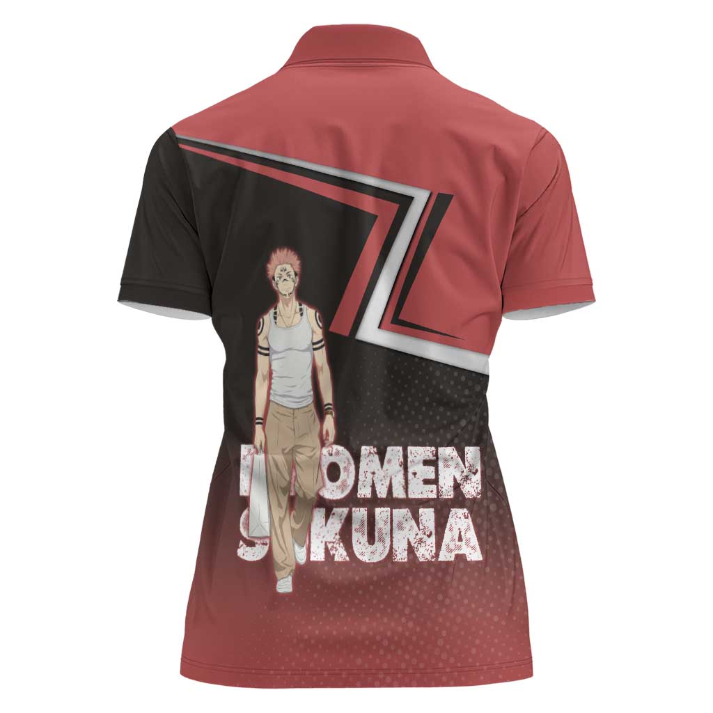 Ryomen Sukuna Women Polo Shirt Grunge Anime Poster Style