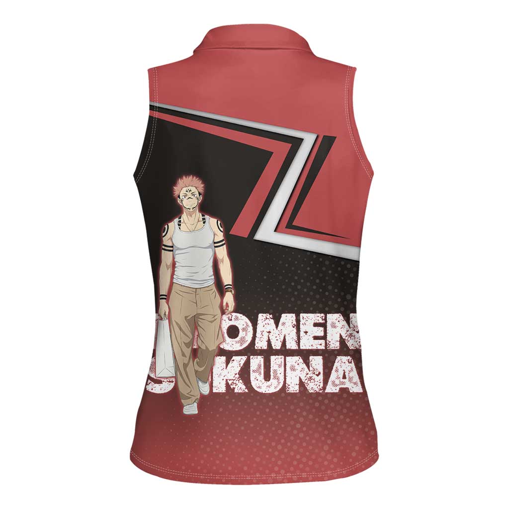 Ryomen Sukuna Women Sleeveless Polo Shirt Grunge Anime Poster Style
