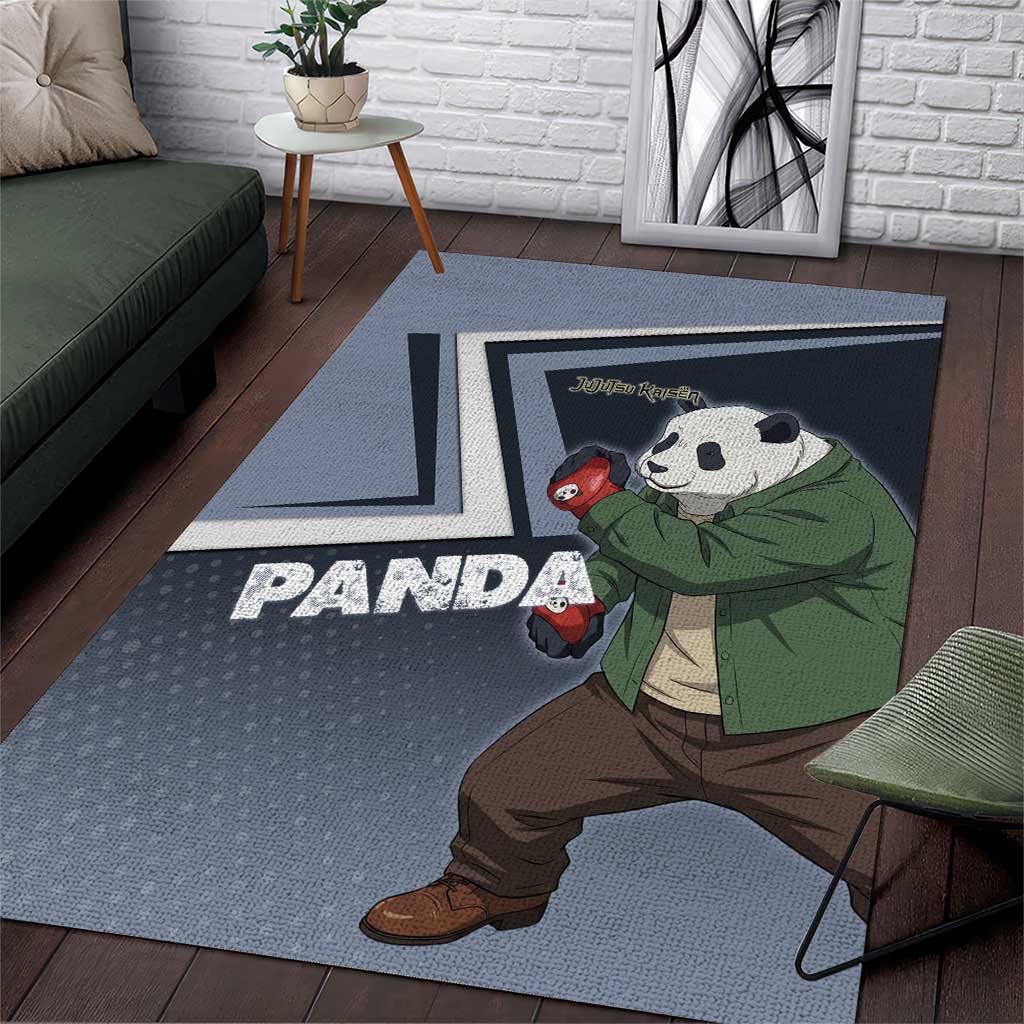 Panda Area Rug Urban Anime Combat Style