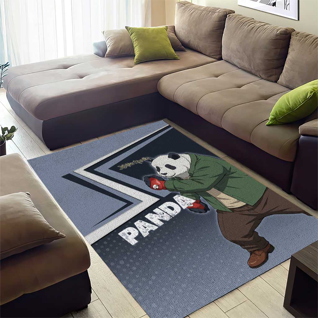 Panda Area Rug Urban Anime Combat Style