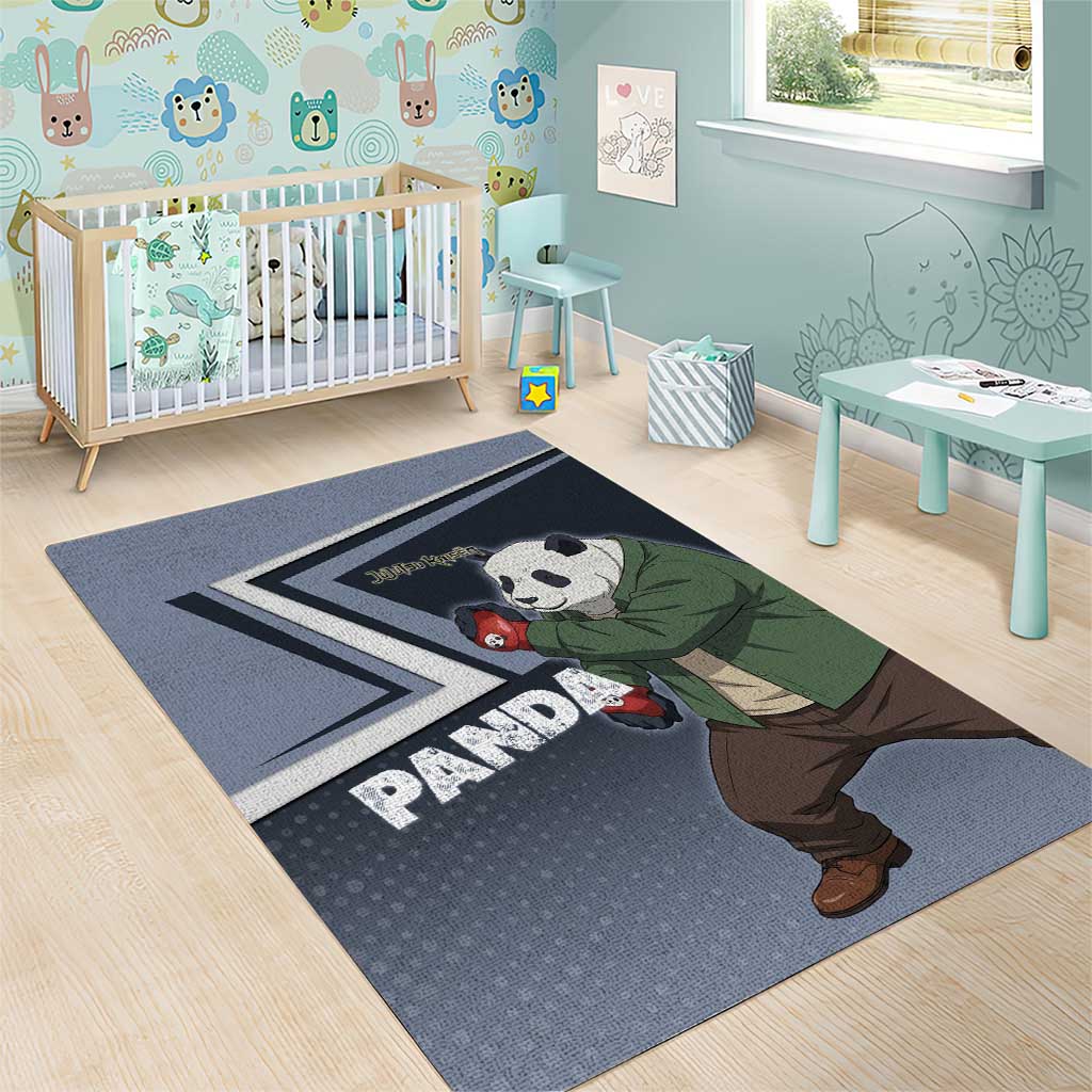 Panda Area Rug Urban Anime Combat Style
