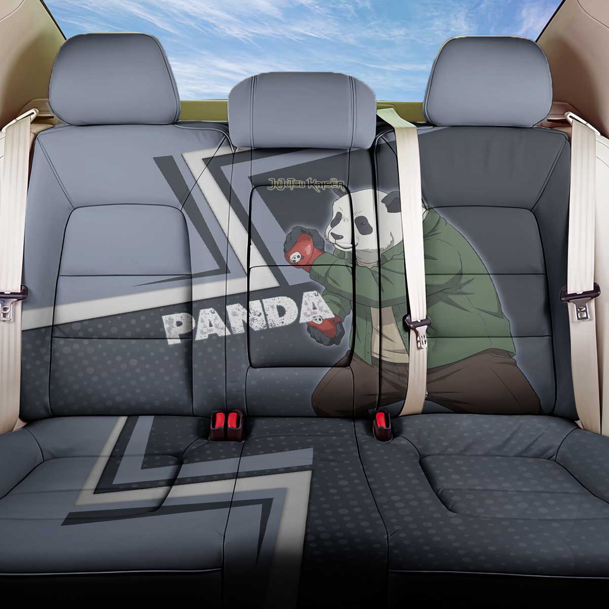 Panda Back Car Seat Cover Urban Anime Combat Style