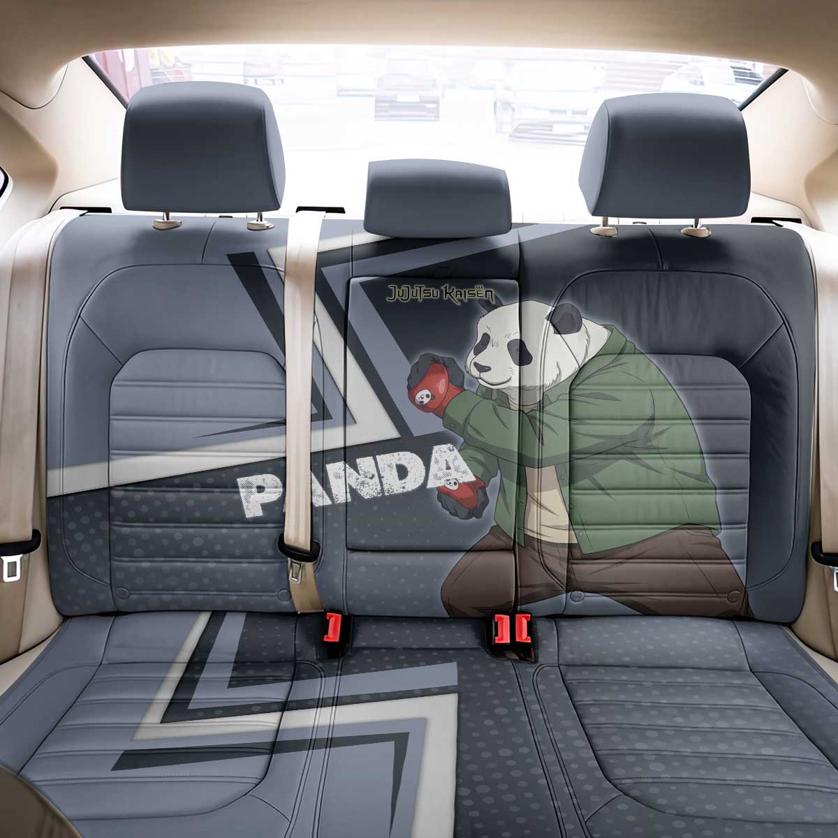 Panda Back Car Seat Cover Urban Anime Combat Style
