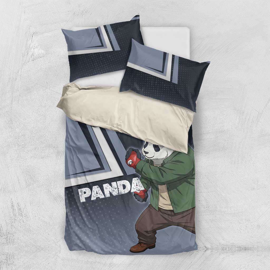 Panda Bedding Set Urban Anime Combat Style
