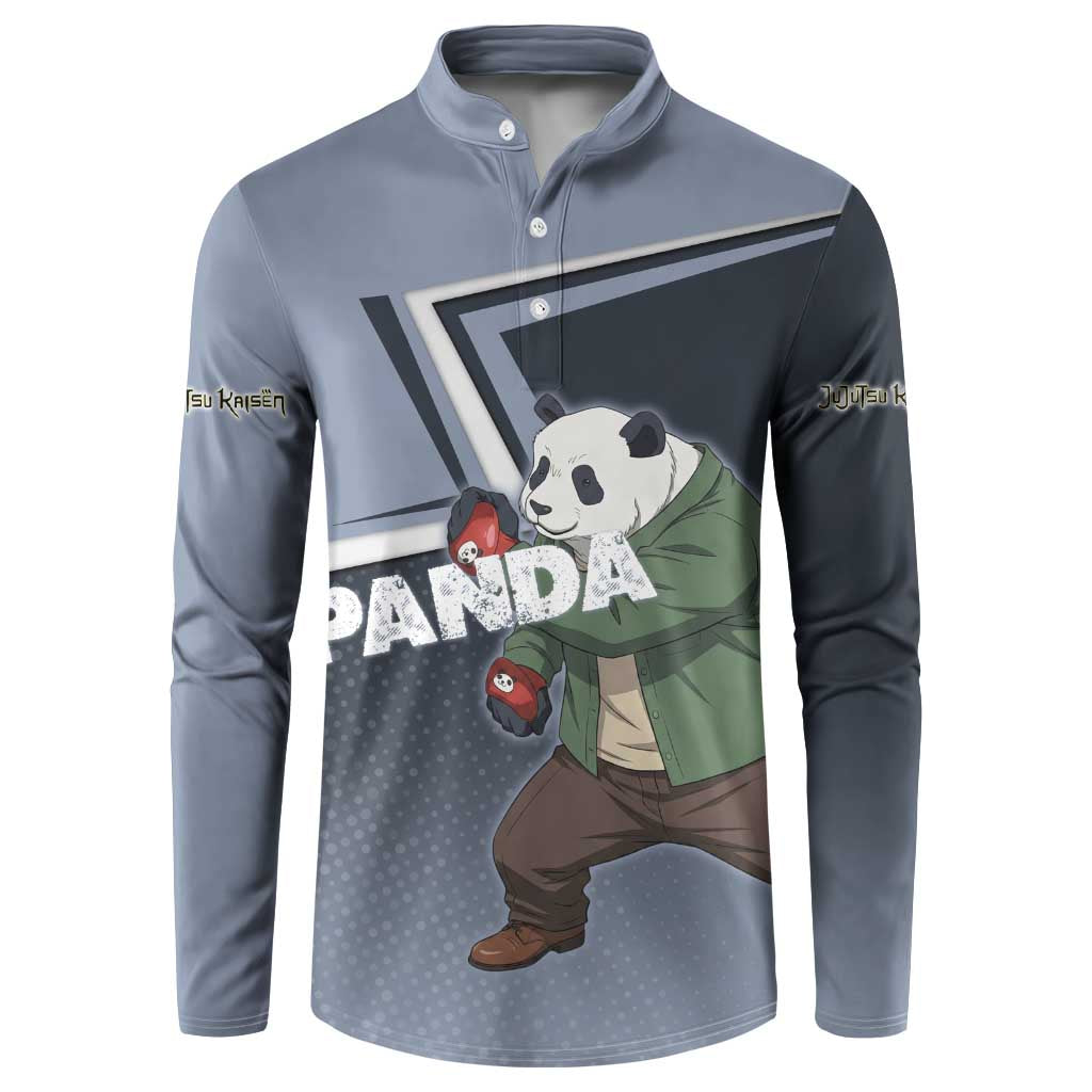 Panda Button Sweatshirt Urban Anime Combat Style