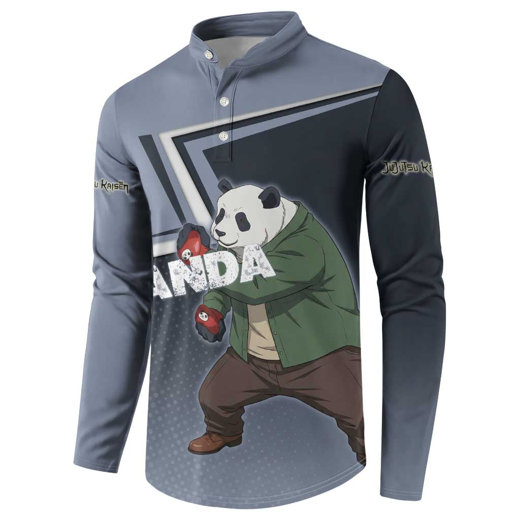 Panda Button Sweatshirt Urban Anime Combat Style