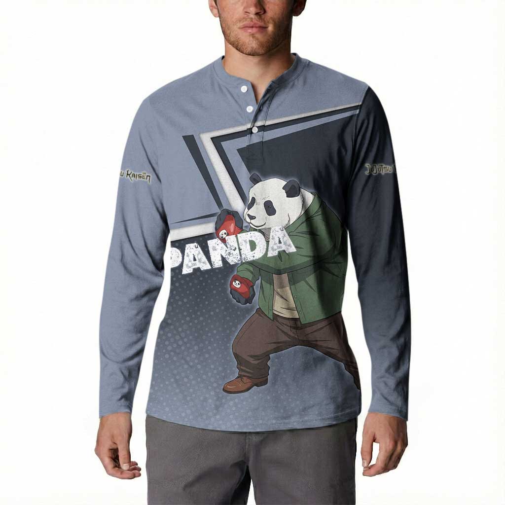 Panda Button Sweatshirt Urban Anime Combat Style