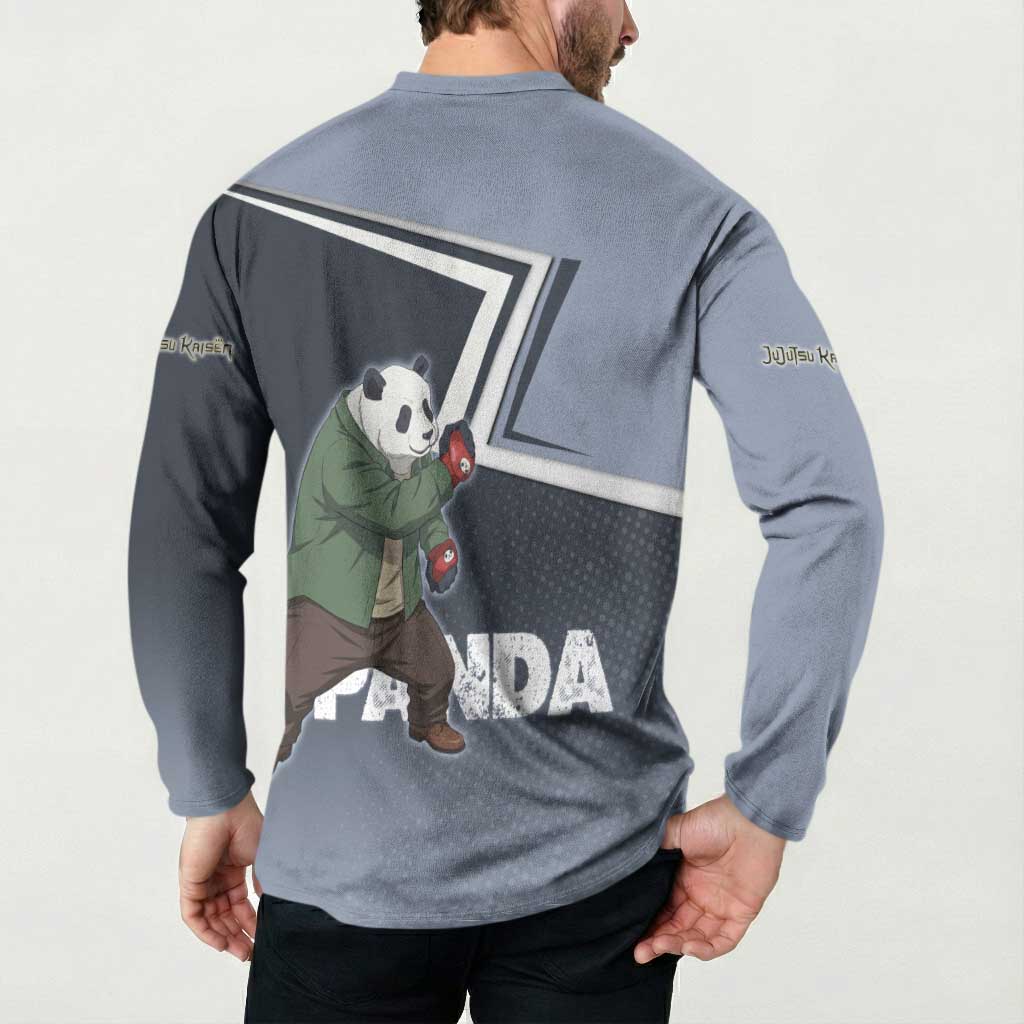 Panda Button Sweatshirt Urban Anime Combat Style