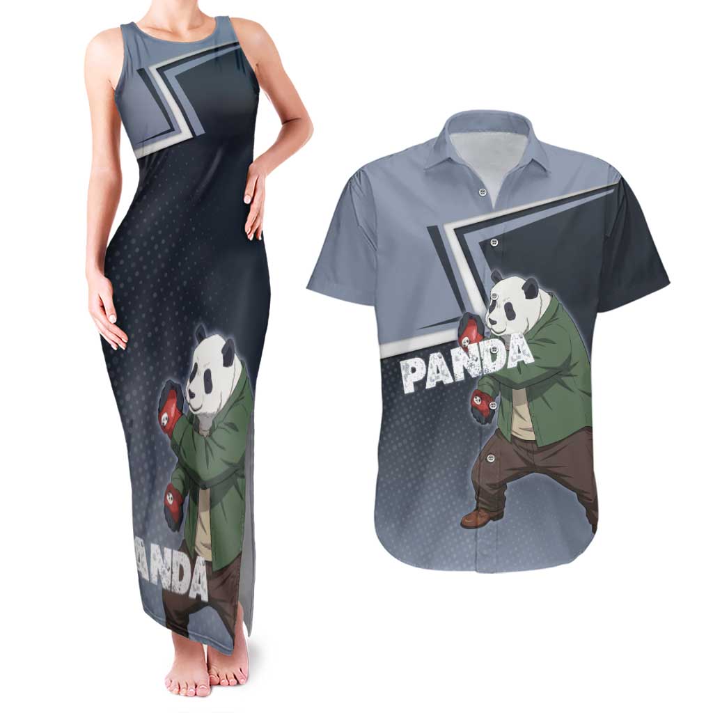 Panda Couples Matching Tank Maxi Dress and Hawaiian Shirt Urban Anime Combat Style