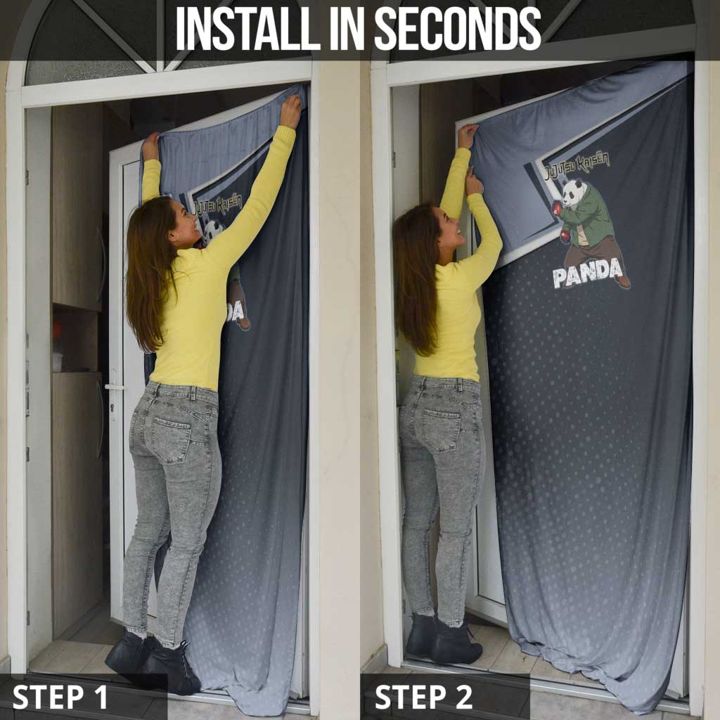Panda Door Cover Urban Anime Combat Style