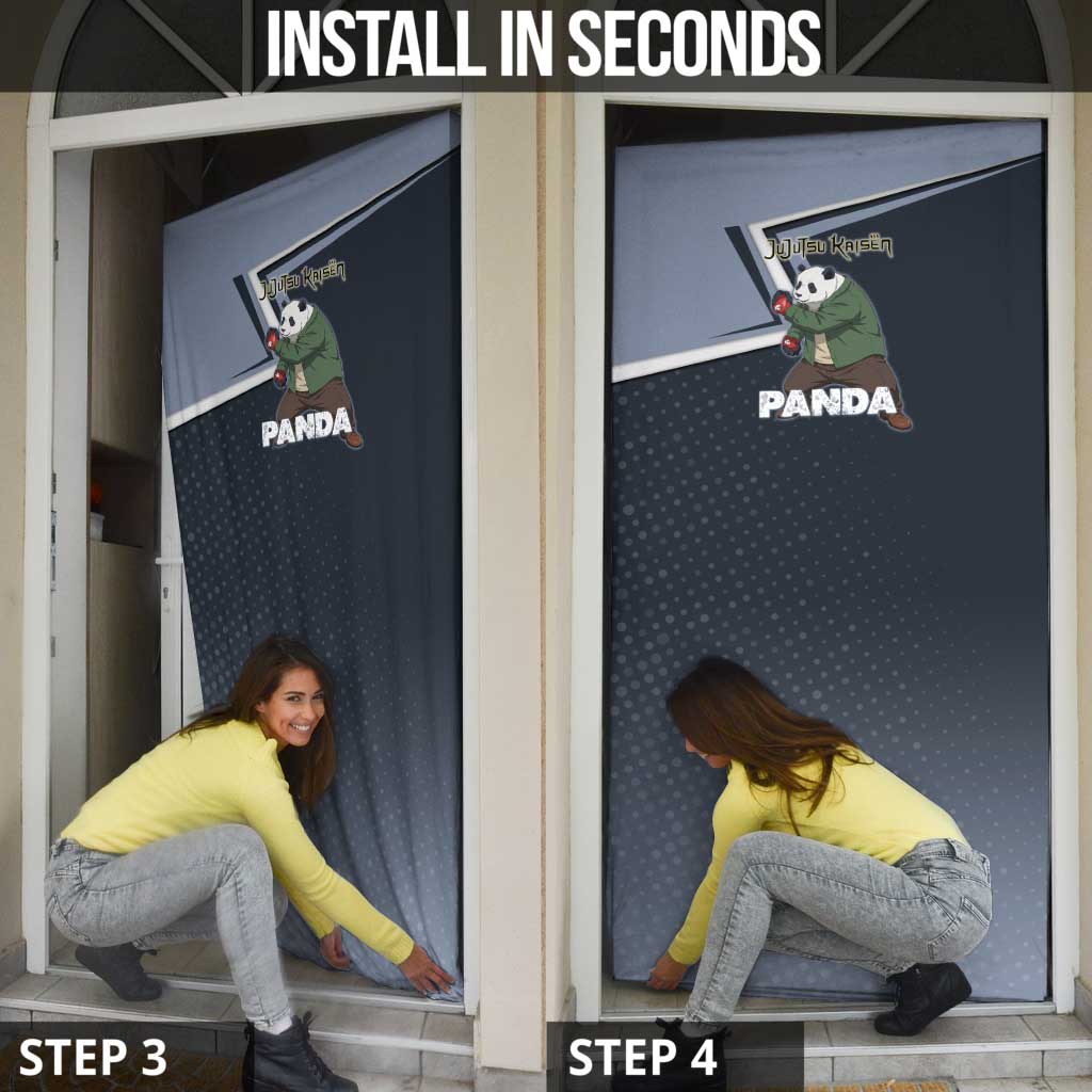 Panda Door Cover Urban Anime Combat Style