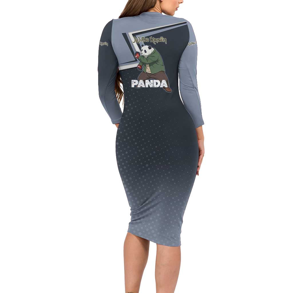 Panda Family Matching Long Sleeve Bodycon Dress and Hawaiian Shirt Urban Anime Combat Style