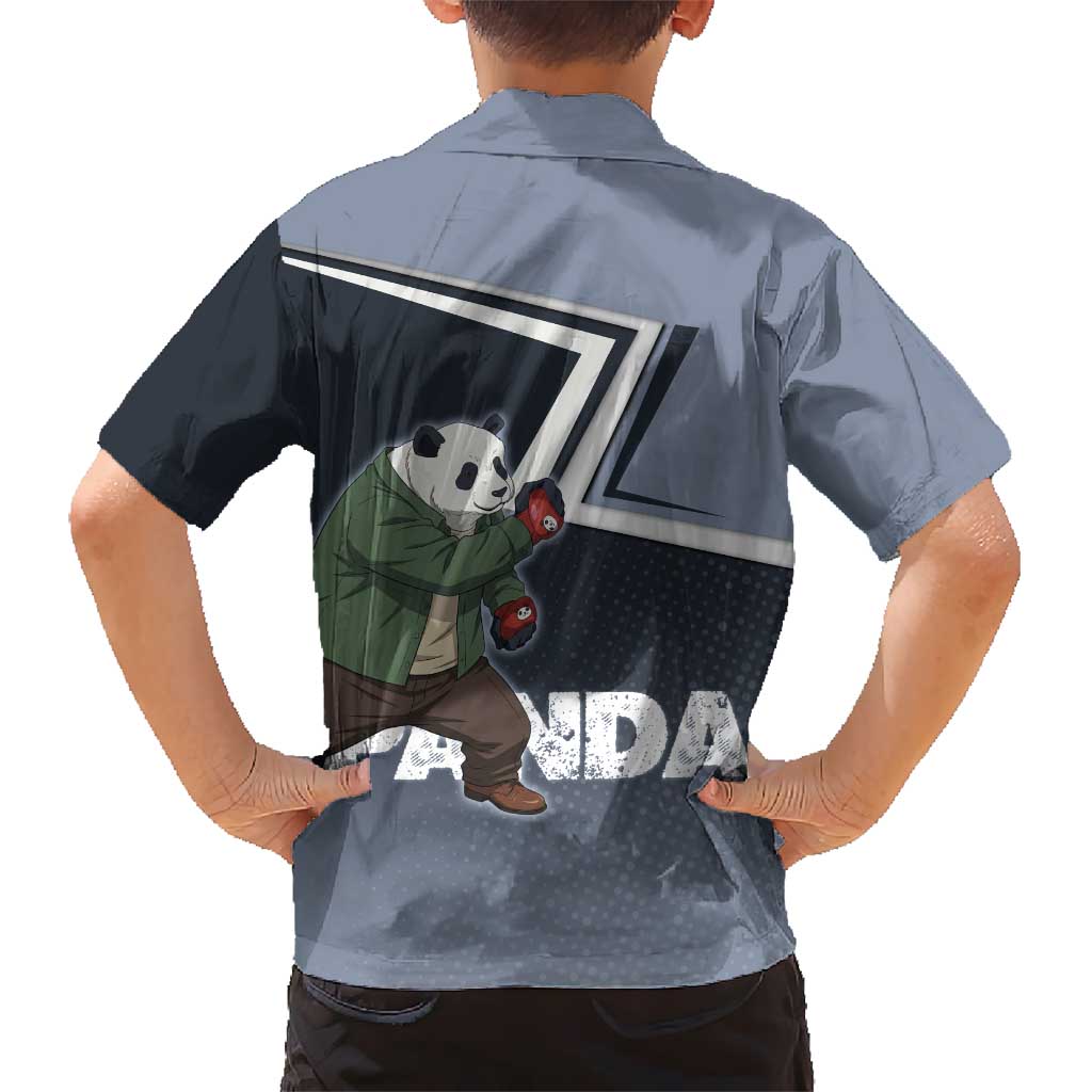 Panda Family Matching Off The Shoulder Long Sleeve Dress and Hawaiian Shirt Urban Anime Combat Style