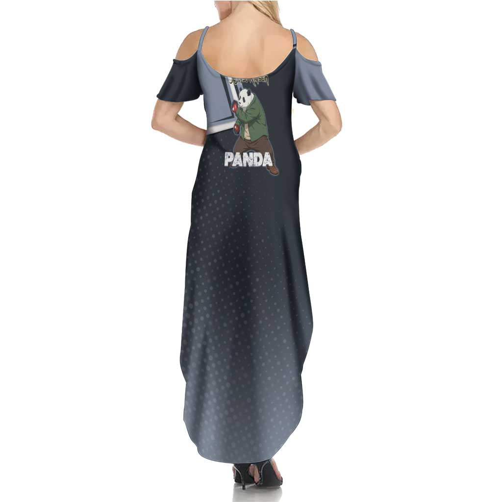Panda Family Matching Summer Maxi Dress and Hawaiian Shirt Urban Anime Combat Style