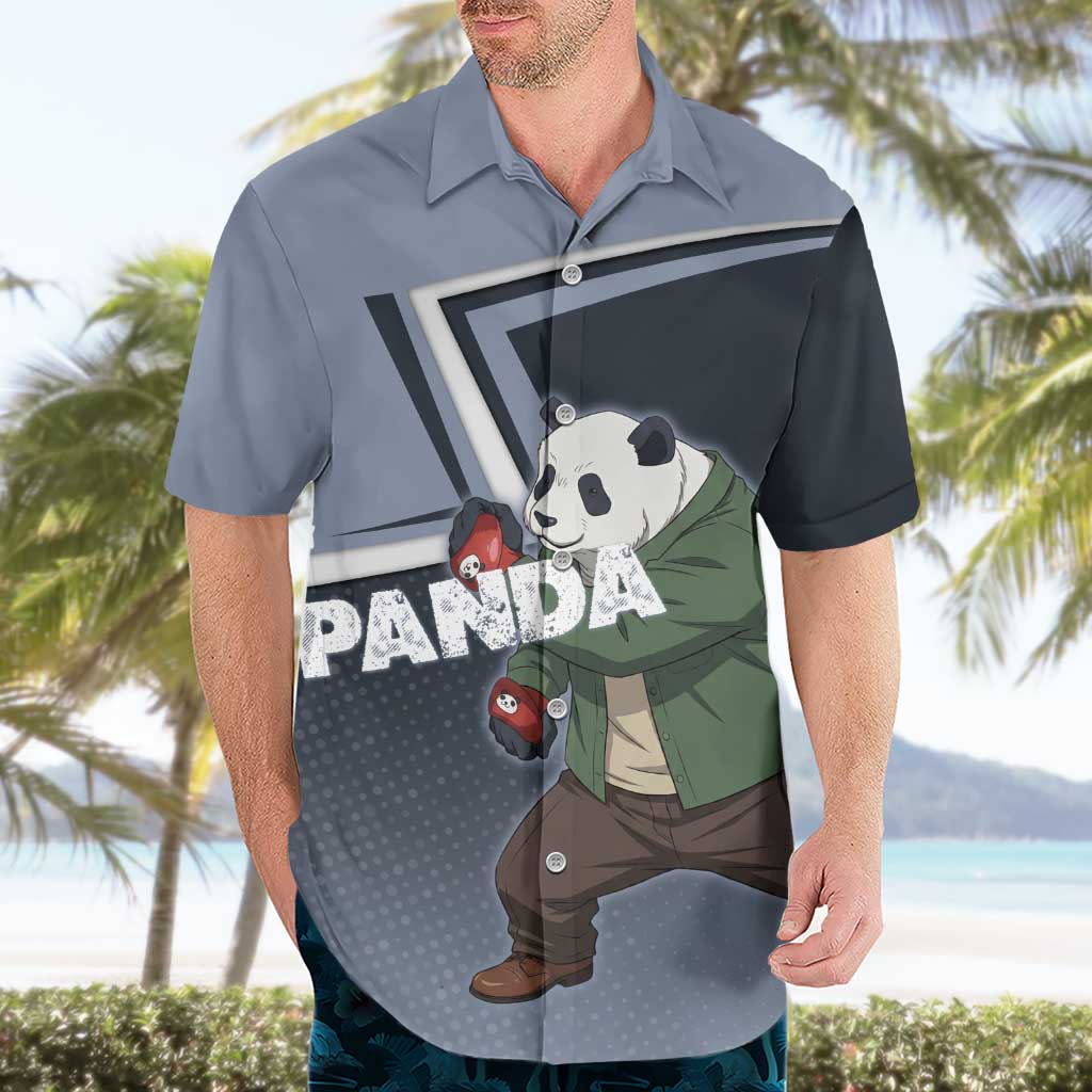 Panda Hawaiian Shirt Urban Anime Combat Style