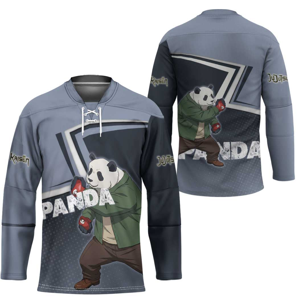 Panda Hockey Jersey Urban Anime Combat Style