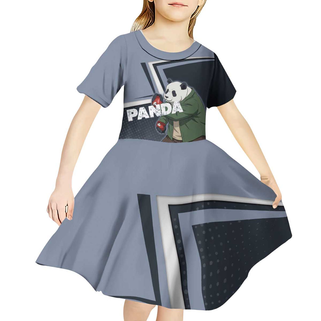Panda Kid Short Sleeve Dress Urban Anime Combat Style
