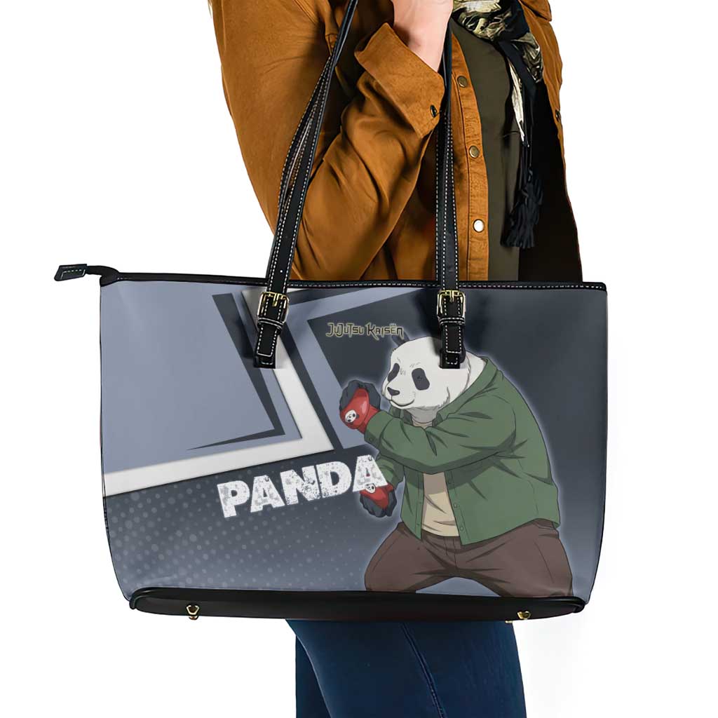 Panda Leather Tote Bag Urban Anime Combat Style