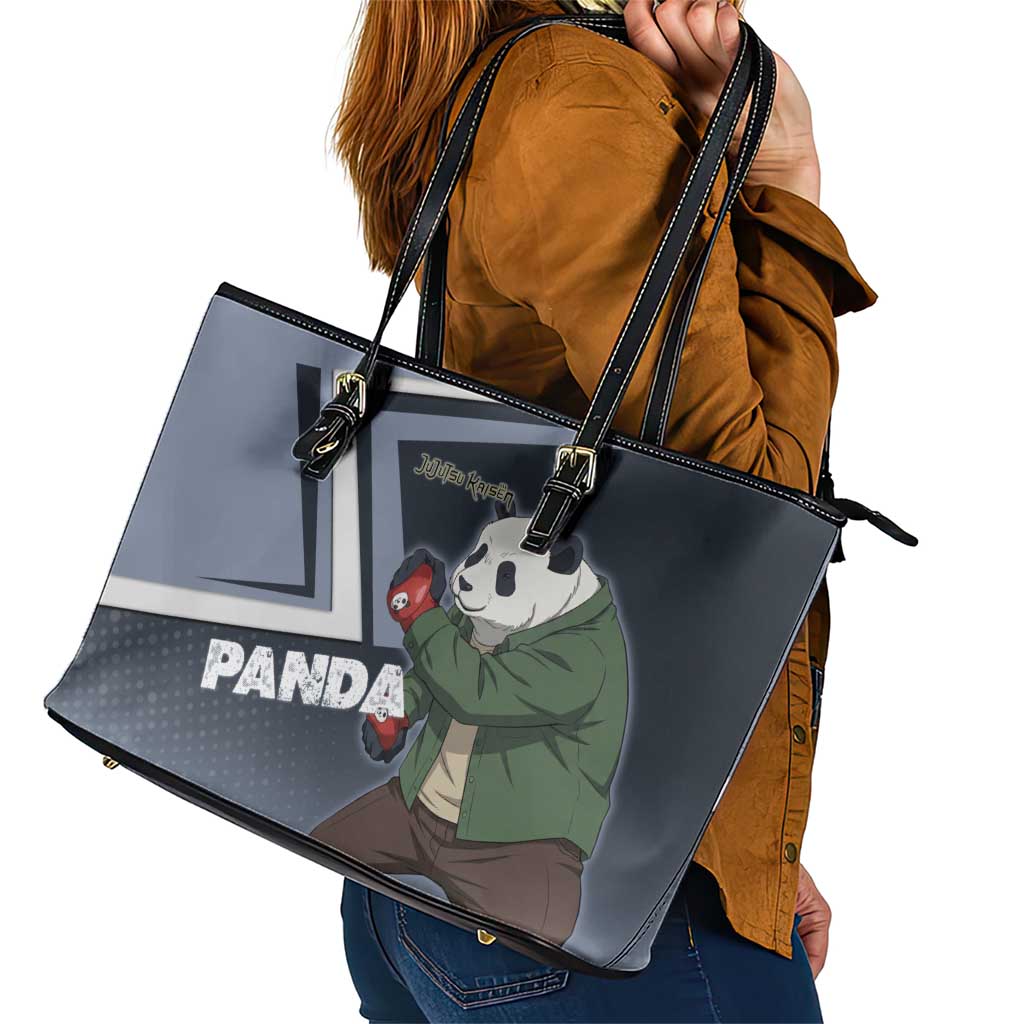 Panda Leather Tote Bag Urban Anime Combat Style