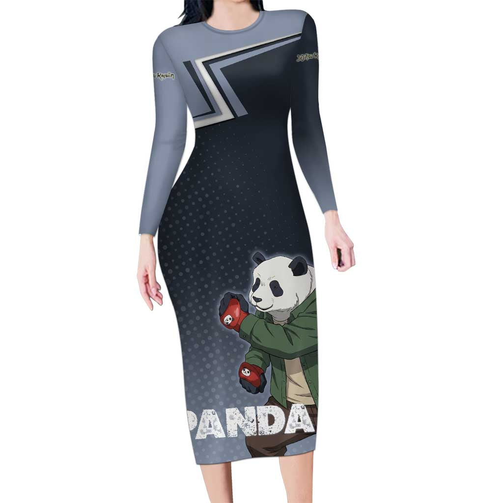 Panda Long Sleeve Bodycon Dress Urban Anime Combat Style
