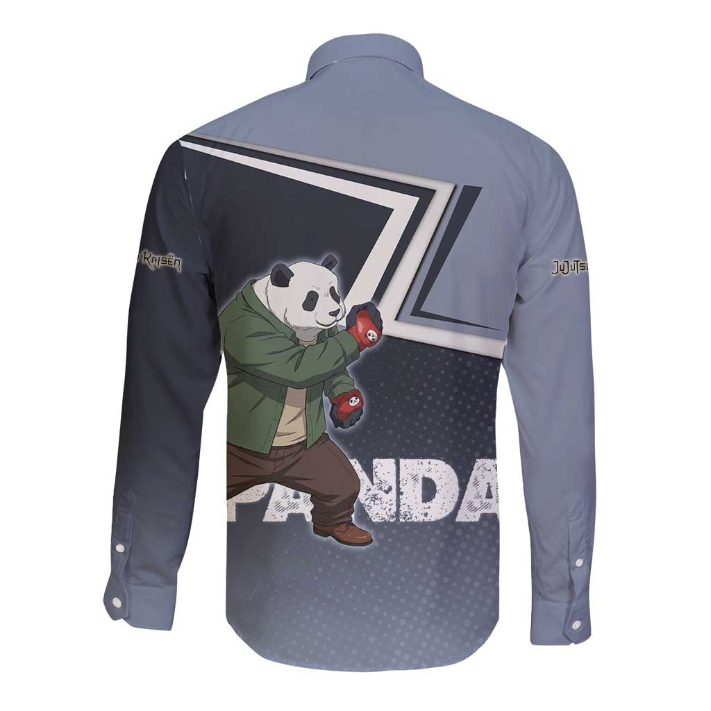 Panda Long Sleeve Button Shirt Urban Anime Combat Style