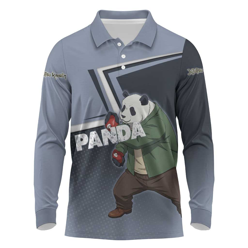 Panda Long Sleeve Polo Shirt Urban Anime Combat Style