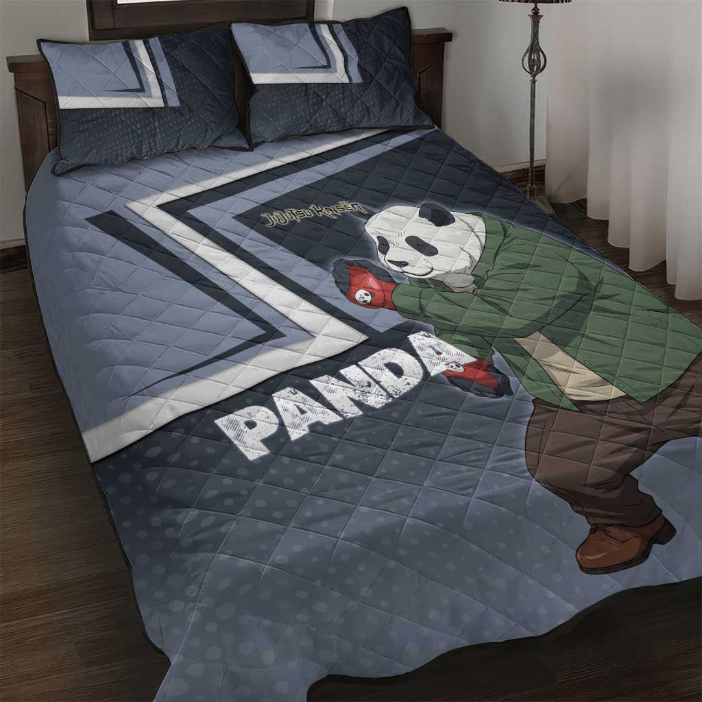 Panda Quilt Bed Set Urban Anime Combat Style