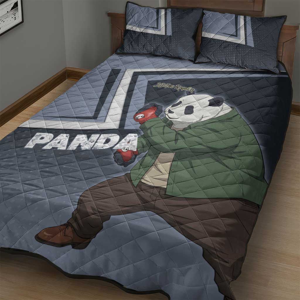 Panda Quilt Bed Set Urban Anime Combat Style