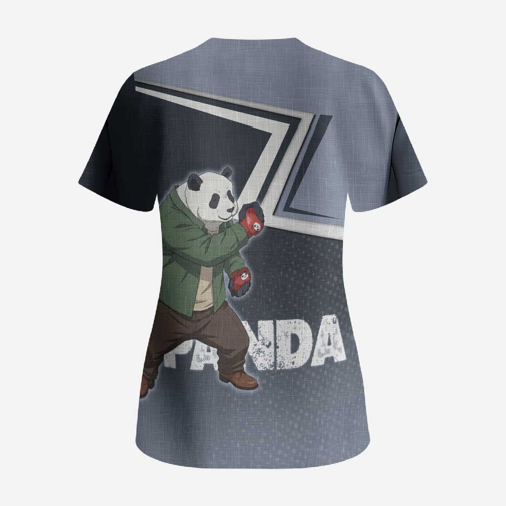 Panda Scrub Top Urban Anime Combat Style