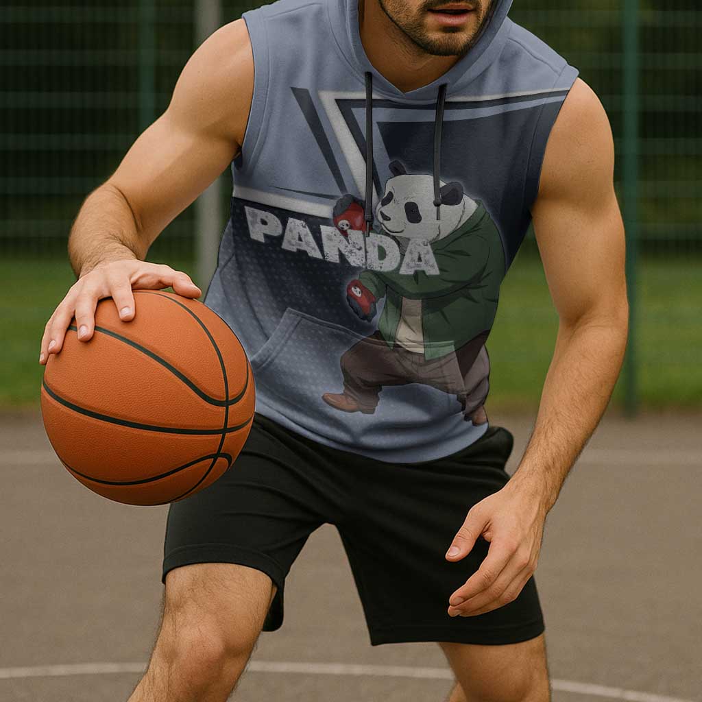Panda Sleeveless Hoodie Urban Anime Combat Style