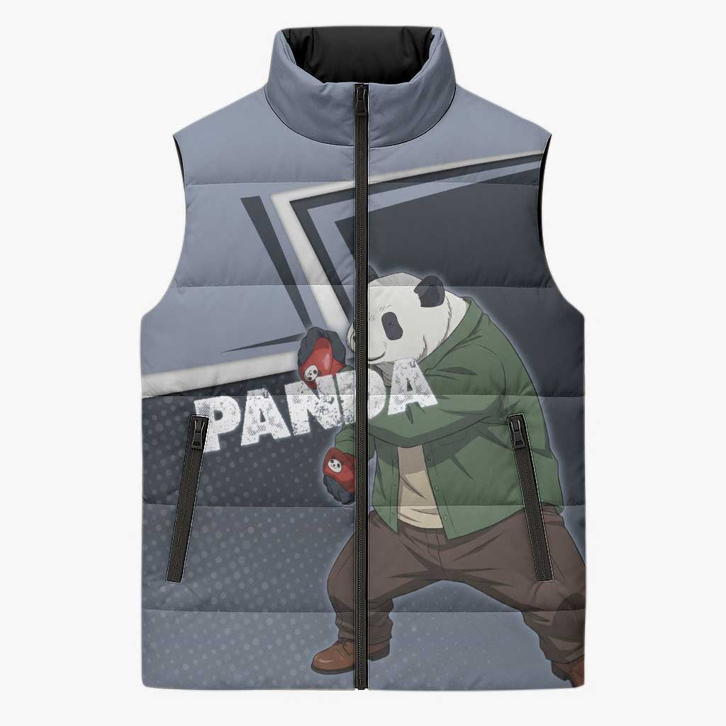 Panda Sleeveless Puffer Jacket Urban Anime Combat Style