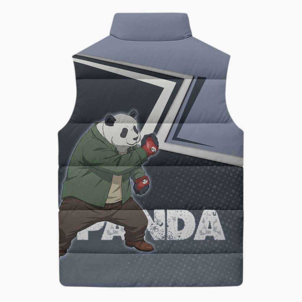 Panda Sleeveless Puffer Jacket Urban Anime Combat Style