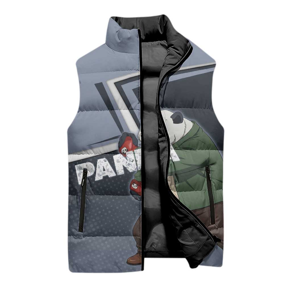 Panda Sleeveless Puffer Jacket Urban Anime Combat Style