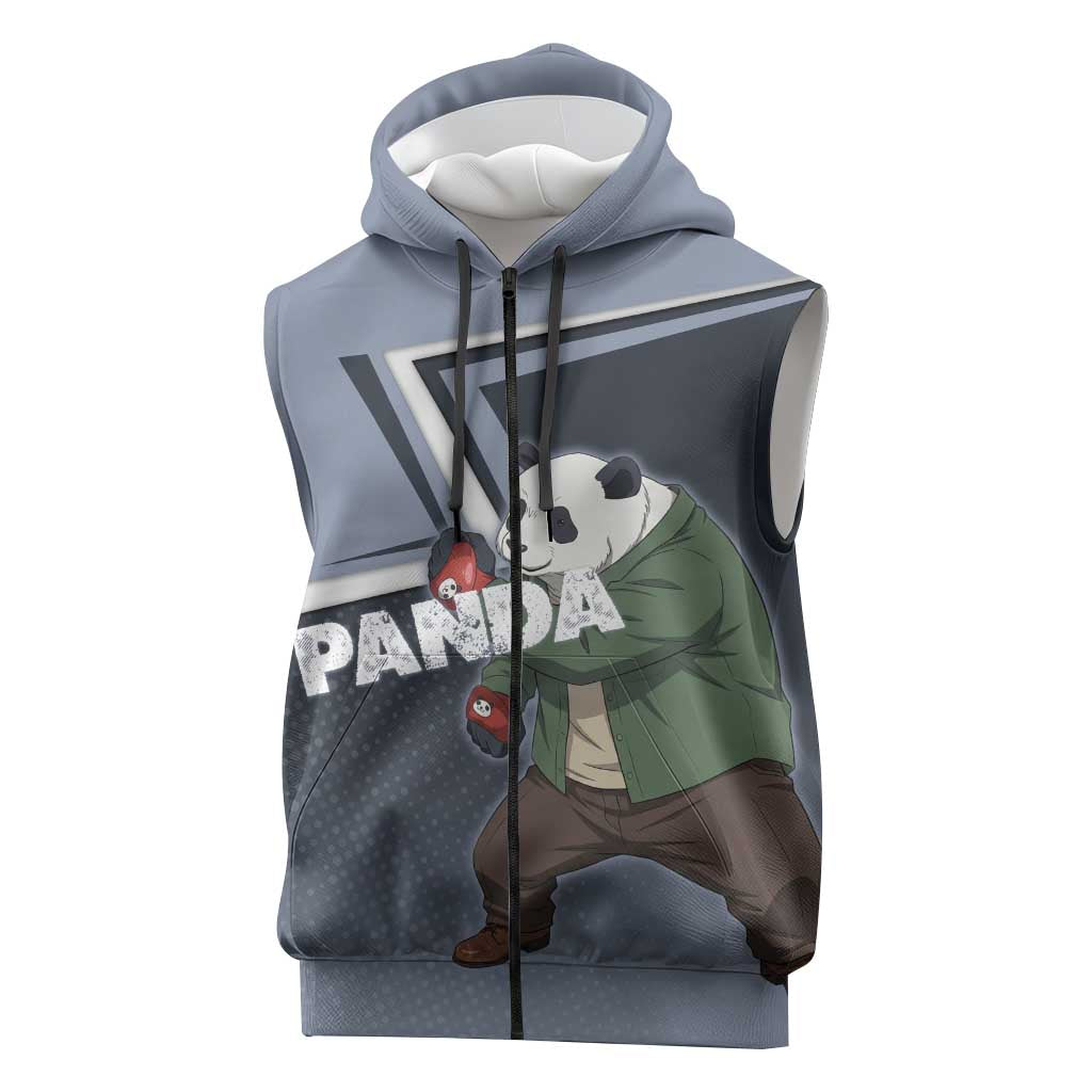 Panda Sleeveless Zip Hoodie Urban Anime Combat Style
