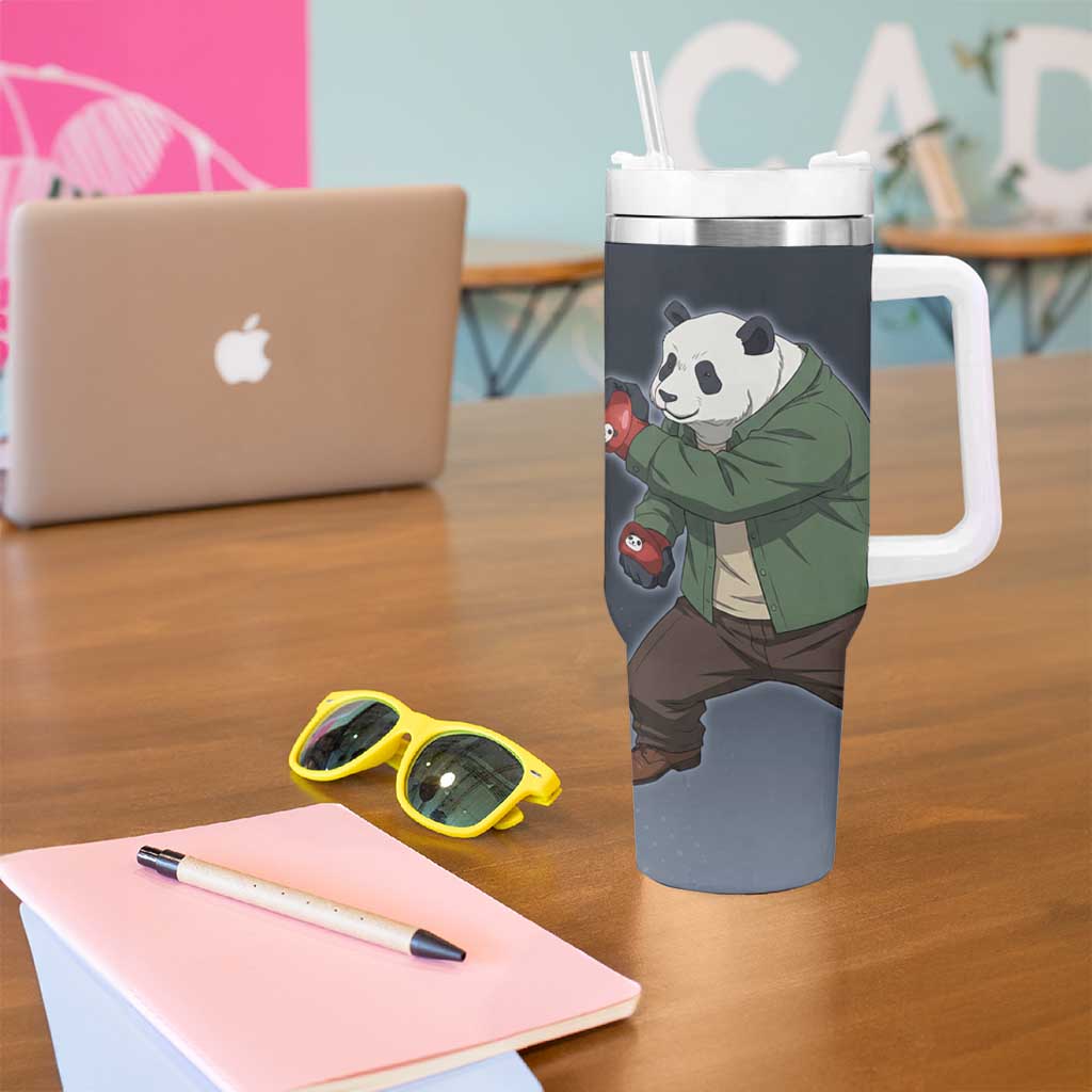 Panda Tumbler With Handle Urban Anime Combat Style