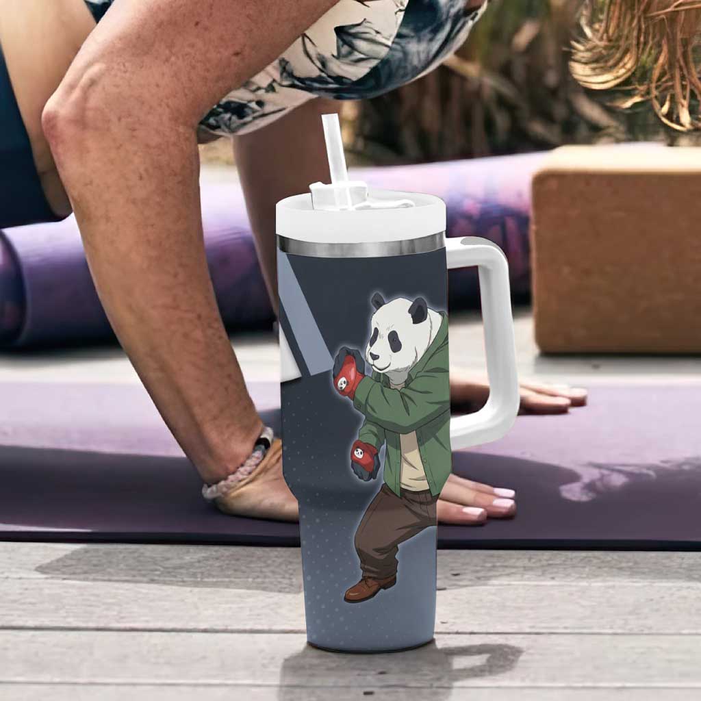 Panda Tumbler With Handle Urban Anime Combat Style