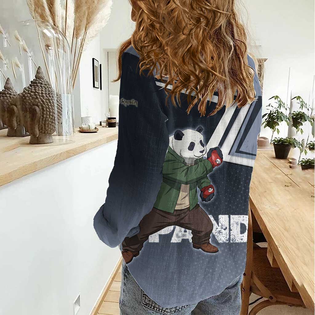 Panda Women Casual Shirt Urban Anime Combat Style