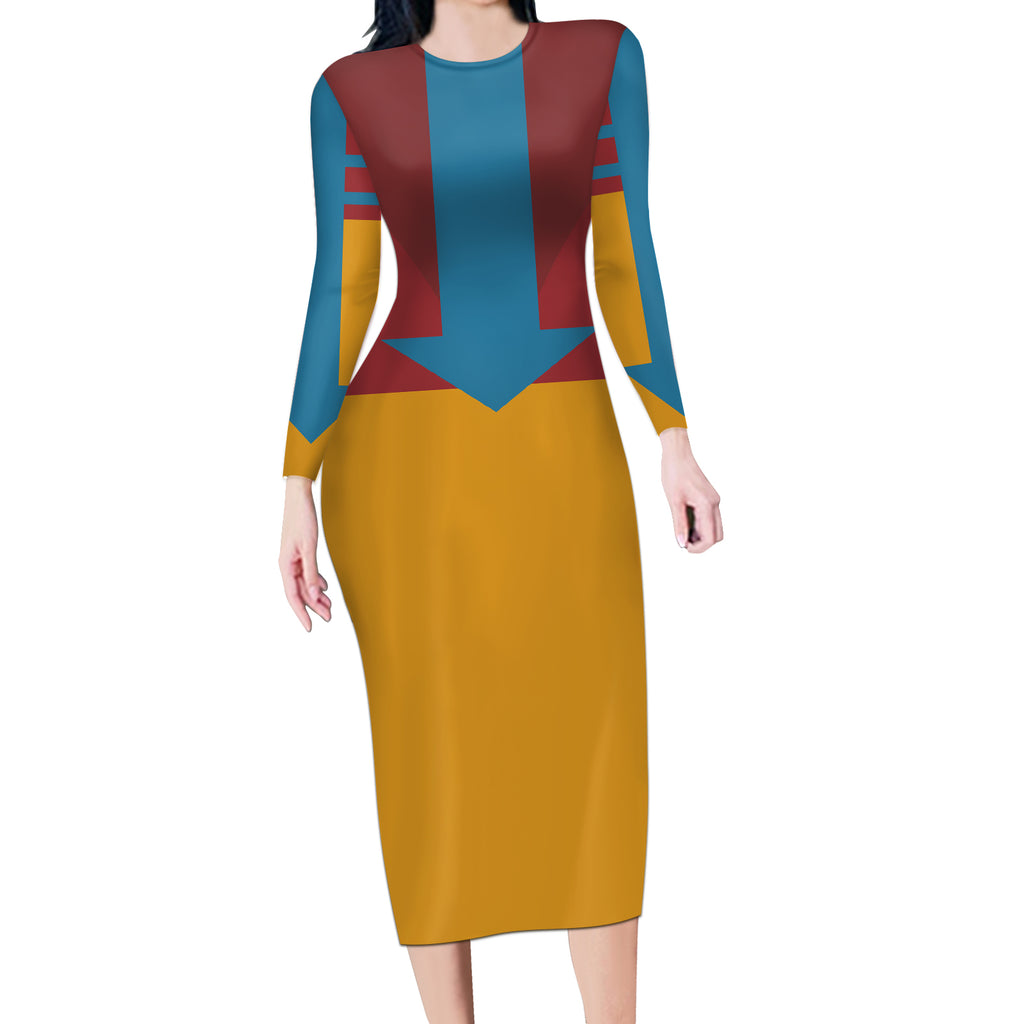 Avatar Aang Airbending Long Sleeve Bodycon Dress