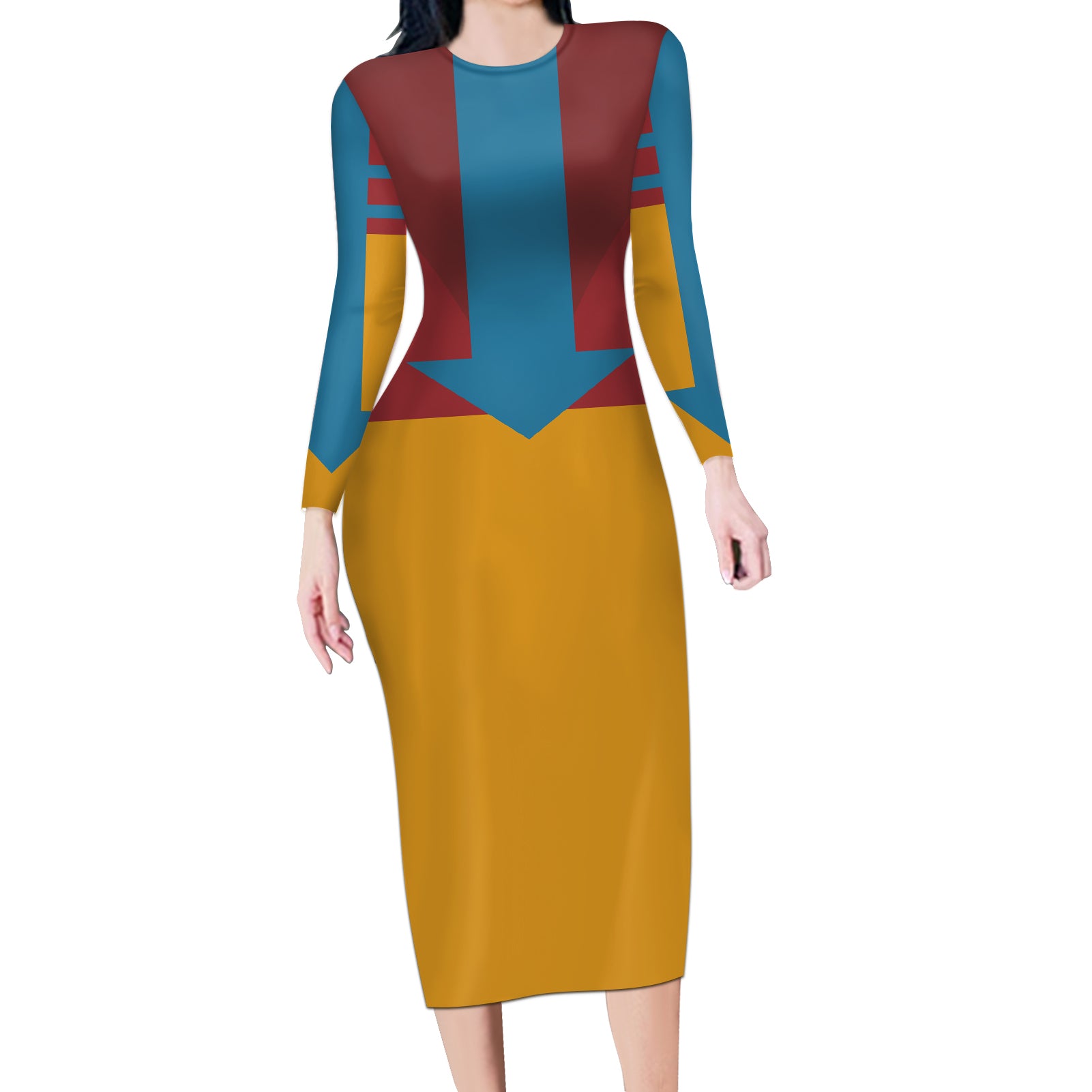 Avatar Aang Airbending Long Sleeve Bodycon Dress