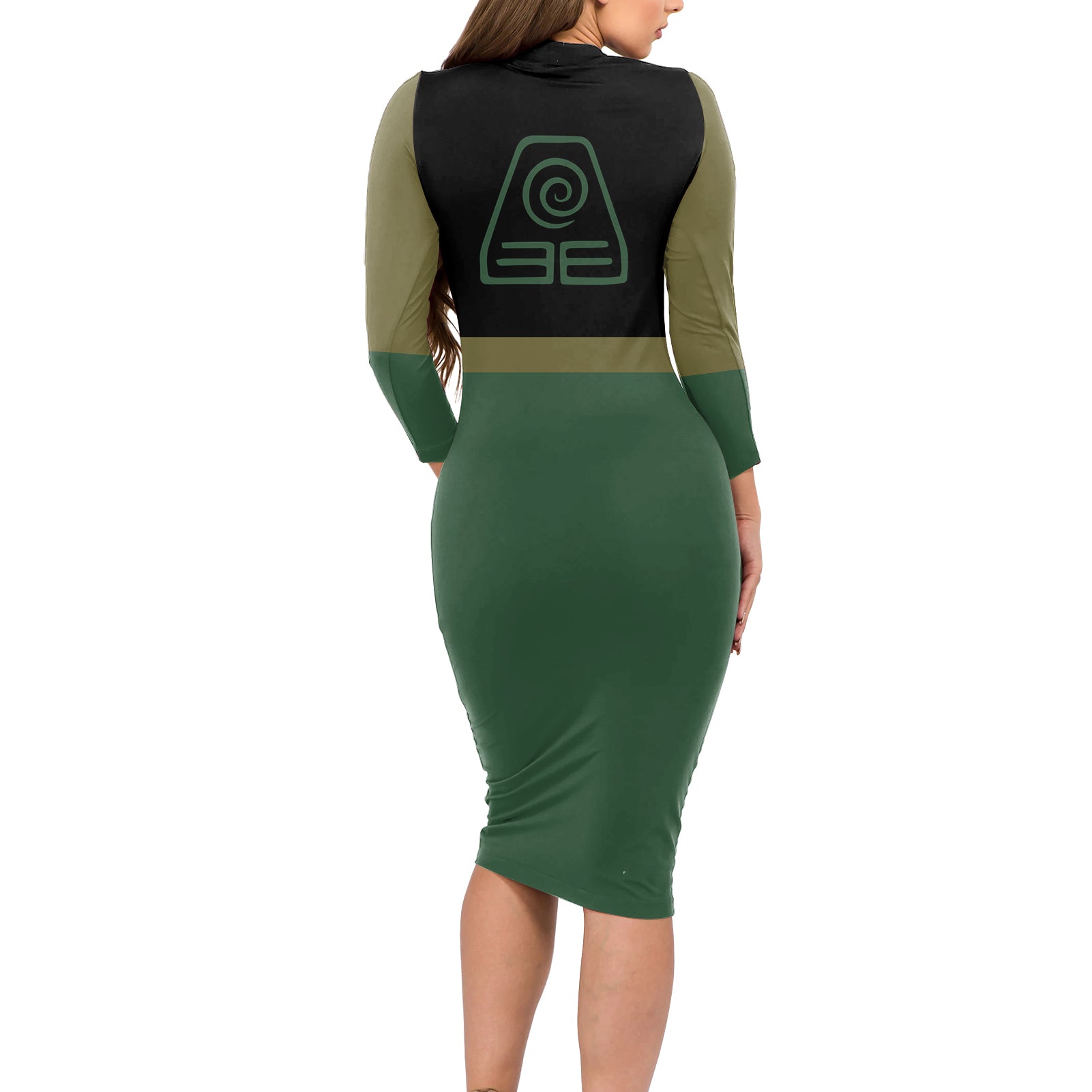Avatar Hoodie Earth Nation Long Sleeve Bodycon Dress