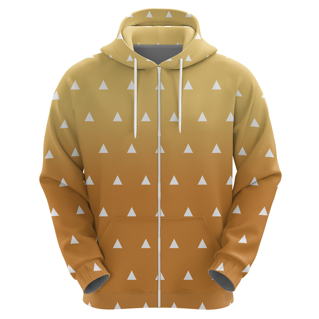Zenitsu Shirt Design - Pattern Style Zip Hoodie