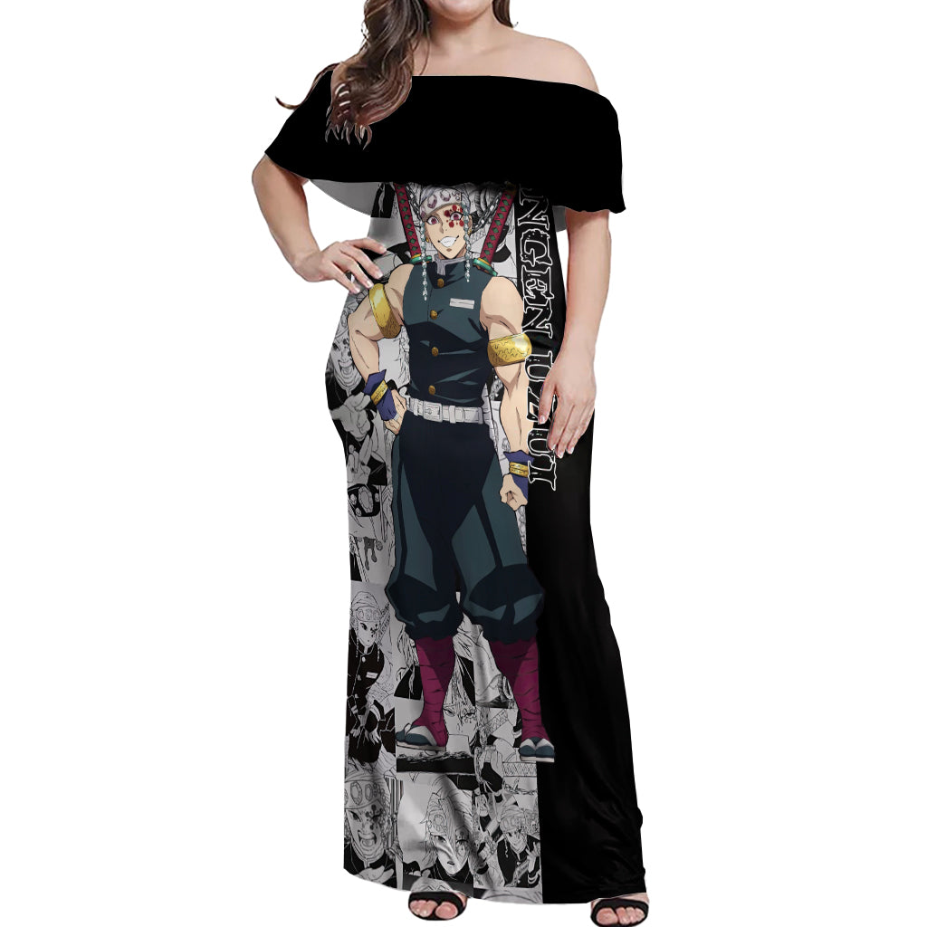 Tengen Uzui - Manga Style Off Shoulder Maxi Dress